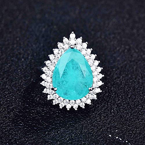 HCMA Wassertropfen Synthetischer Paraiba Turmalin Edelstein Damen Ring Temperament Damas Modisch Vintage Schmuck Geschenk HCMA Wassertropfen Synthetischer Paraiba Turmalin Edelstein Damen Ring Temperament Damas Modisch Vintage Schmuck Geschenk von HCMA
