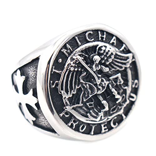 Vintage Mode Paladin Herren Ring Tempelritter Schutzengel Kreuz Casual Party Ring Schmuck Geschenk von HCMA