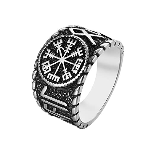 Wikinger Nordische Mythologie Odin Titan Stahl Herren Ringe Punk Hip Hop Rock Amulett für Mann Freund Biker Schmuck Kreativität Geschenk von HCMA