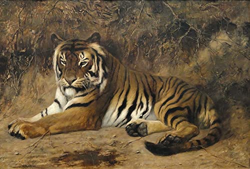 HCOTZHPY Klassische Malerei Leinwand Abstrakt Kunstwerk Wandkunst Bild Druck Tiger Von Jean-léon Weinlese Plakat für Bürodekoration 60x90cm HCOTZHPY Klassische Malerei Leinwand Abstrakt Kunstwerk Wandkunst Bild Druck Tiger Von Jean-léon Weinlese Plakat für Bürodekoration 60x90cm von HCOTZHPY