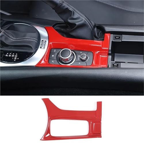 HCPAVEXT Car Center Control Multimedia Panel Rahmenabdeckung Trim Für Mazda MX-5 Für Miata ND 2016 2017 2018 2019 2020 2021 2022 2023 VäxeInnenausstattung Für Autos(ABS Red) von HCPAVEXT