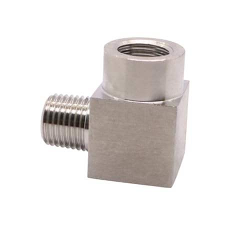 HCPGBGLBTF 1/8 "1/4" 3/8 "1/2" 3/4 "BSPP Weibliche Zu BSPT Männlichen Ellenbogen 90 Grad 304 Edelstahl rohr Fitting Adapter Stecker 357 PSI Gewindebogen(3/4") von HCPGBGLBTF