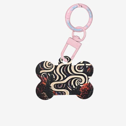 Haustier-ID-Tags Vortex im Wald, personalisierte Hundemarken und Katzenmarken, knochenförmiges Acryl, Hellrosa, klein Haustier-ID-Tags Vortex im Wald, personalisierte Hundemarken und Katzenmarken, knochenförmiges Acryl, Hellrosa, klein von HCVXBSA
