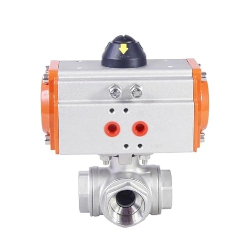 1/4 "Dreiteiliger pneumatischer 3-Wege-Ball 304 Edelstahl Q611F-16P Doppeltwirkender Zylinder mit hoher Plattform(L Type) von HCVYQMMJ