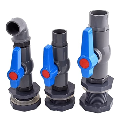 HCVYQMMJ 1/2 Quot; 3/4 Quot; 1 Quot; PVC Aquarium Fish Tank Connector Inlet Water Drain Pipe Joint Valve Irrigation Water Tank Bulkhead Fittings 1 Set (2,5 cm gerade, 1 Stück) von HCVYQMMJ
