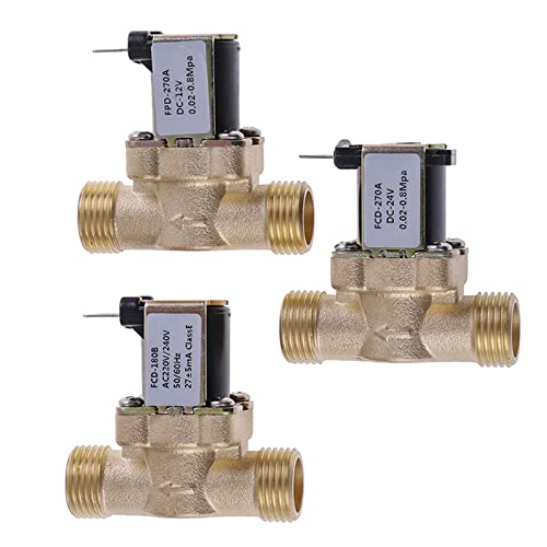 HCVYQMMJ 1PC DC 12V 24V AC 220V G1/2'' Messing Elektrische Magnetventil Magnetische Normalerweise Geschlossen Messing for Wasser Control Solar Warmwasserbereiter(24V) von HCVYQMMJ