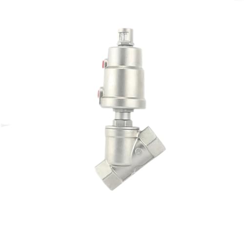HCVYQMMJ DN15 Edelstahl Pneumatischer Antrieb Schrägsitzventil Pneumatisches Sitzventil 16bar for Dampf Gas Öl Normal Geschlossen(Normally Open,Single Acting) von HCVYQMMJ