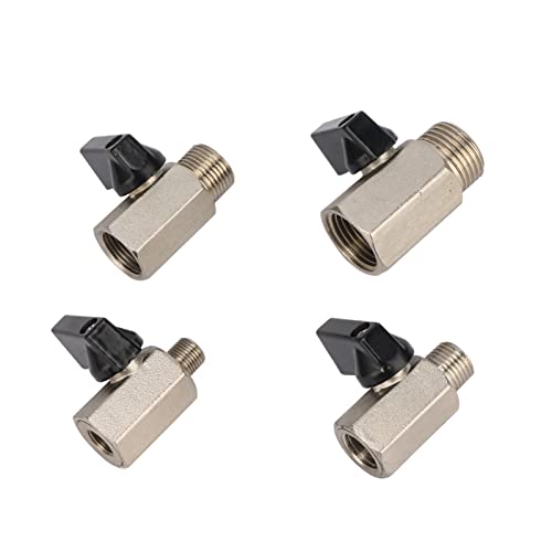 HCVYQMMJ Ventil 1/8" 1/4" 3/8" 1/2" Gewinde Mini Messing Kugelhahn BSP Stecker auf Buchse Luftkompressorventile Wasser Gas Öl Absperrventil(0.5 Inch) von HCVYQMMJ