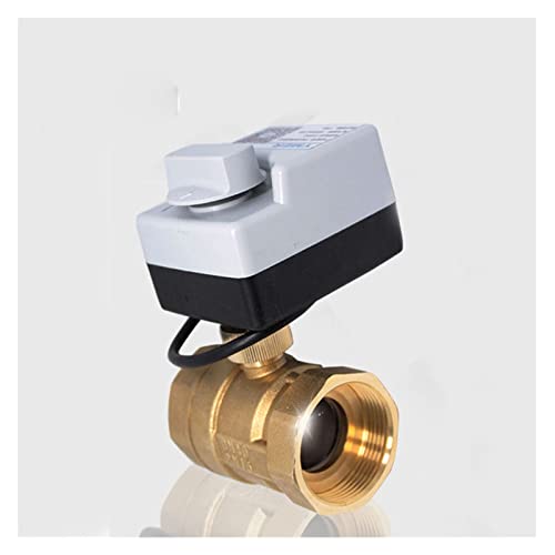 HCVYQMMJ Ventil DN15 DN20 DN25 DN32 DN40 Messing motorisierter Kugelhahn 3-Draht Zwei-Steuer-Elektroantrieb AC220V 3 Wege/2 Wege mit manuellem Schalter(DN40) von HCVYQMMJ