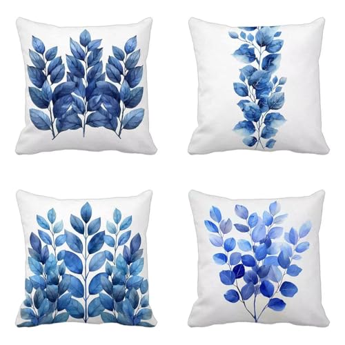 Blau Kissenbezug 70 x 70 cm 4er Set, Weich Dekokissen Anlage KissenbezüGe Beidseitiger Druck Musterdesign Kissenbezug Mit VerstecktemreißVerschluss für Zimmer Deko Wohnzimmer Sofa -HCW25061EMO4 Blau Kissenbezug 70 x 70 cm 4er Set, Weich Dekokissen Anlage KissenbezüGe Beidseitiger Druck Musterdesign Kissenbezug Mit VerstecktemreißVerschluss für Zimmer Deko Wohnzimmer Sofa -HCW25061EMO4 von HCWBDWOU