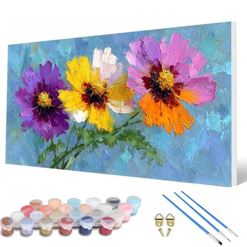 Blumenn Malen Nach Zahlen Erwachsene, Malen Nach Zahlen Anlage Paint by Numbers Adult Muster Basteln Erwachsene Anfänger für Zimmer Deko Wohnzimmer, Wanddeko, Geschenke für Frauen 90X180 CM -hcw2507ZH von HCWBDWOU