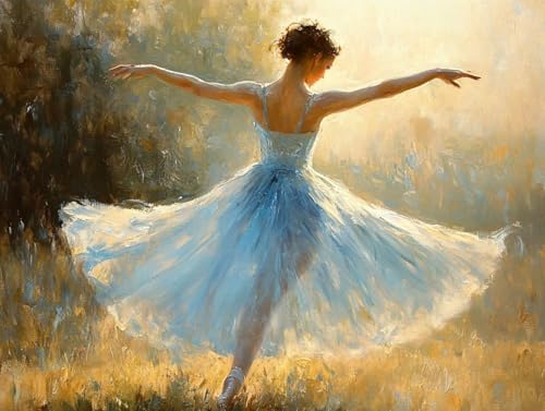 Diamond Painting Erwachsene, 5D Ballett Diamant Painting Bilder TäNzer 90 x 120cm, DIY Runde Diamant Bilder Kristall Kreuzstich Basteln Erwachsene Kits für Zimmer Deko Wohnzimmer, Geschenke, Model 77 von HCWBDWOU