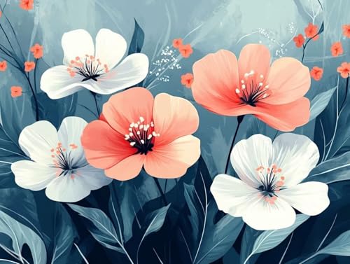 Diamond Painting Erwachsene, 5D Blume Diamant Painting Bilder Anlage 100x135 cm, DIY Runde Diamant Bilder Kristall Kreuzstich Basteln Erwachsene Kits für Zimmer Deko Wohnzimmer, Geschenke, Model 98 von HCWBDWOU