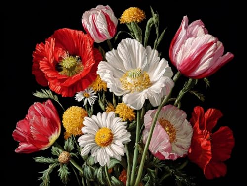 Diamond Painting Erwachsene, 5D Blumen Diamant Painting Bilder Anlage 50x70cm, DIY Runde Diamant Bilder Kristall Kreuzstich Basteln Erwachsene Kits für Zimmer Deko Wohnzimmer, Geschenke, Model 71 von HCWBDWOU