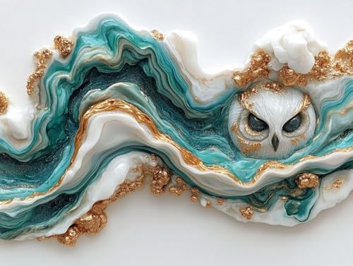 Eule Diamond Painting Erwachsene, 5D Diamond Painting Abstrakt Bilder, DIY Runder Vollbohrer Diamanten Malerei Kits Erwachsene Mosaikherstellung Bastelset für Wanddeko, Geschenke, 80x110cm, Model 85 von HCWBDWOU