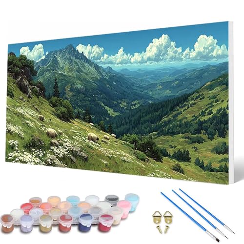 FrüHling Malen Nach Zahlen Erwachsene, Malen Nach Zahlen Wald Paint by Numbers Adult Muster Basteln Erwachsene Anfänger für Deko Wohnzimmer, Wanddeko, Geschenke für Frauen 50 x 100 cm -hcw2507NU von HCWBDWOU