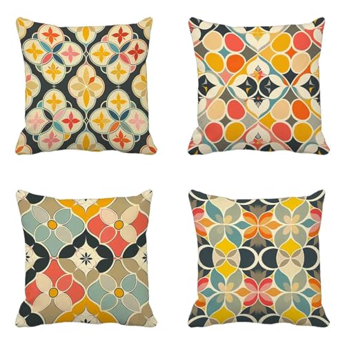 Gelb Kissenbezug 50x50 4er Set, Weich Dekokissen Geometrie KissenbezüGe Beidseitiger Druck Musterdesign Kissenbezug Mit VerstecktemreißVerschluss für Zimmer Deko Wohnzimmer Sofa, Geschenke -HCW2506G1 Gelb Kissenbezug 50x50 4er Set, Weich Dekokissen Geometrie KissenbezüGe Beidseitiger Druck Musterdesign Kissenbezug Mit VerstecktemreißVerschluss für Zimmer Deko Wohnzimmer Sofa, Geschenke -HCW2506G1 von HCWBDWOU
