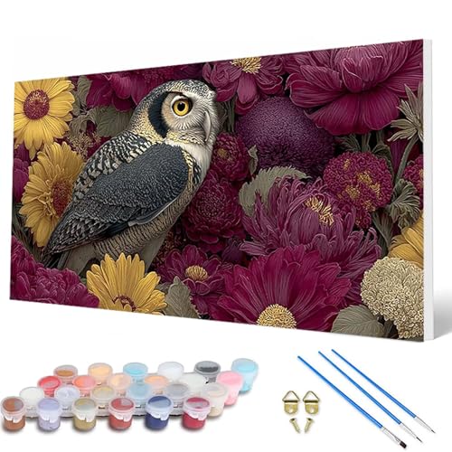 Malen Nach Zahlen Erwachsene, Eule Malen Nach Zahlen Blumen Paint by Numbers DIY Bastelset Erwachsene Mit 3 Pinseln und Acrylfarben für Deko Wohnzimmer, Geschenke für Frauen 100X200 CM -hcw2507FD Malen Nach Zahlen Erwachsene, Eule Malen Nach Zahlen Blumen Paint by Numbers DIY Bastelset Erwachsene Mit 3 Pinseln und Acrylfarben für Deko Wohnzimmer, Geschenke für Frauen 100X200 CM -hcw2507FD von HCWBDWOU