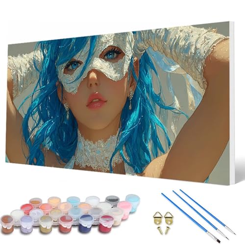 Malen Nach Zahlen Erwachsene, Frau Malen Nach Zahlen Anime Paint by Numbers DIY Bastelset Erwachsene Mit 3 Pinseln und Acrylfarben für Deko Wohnzimmer, Geschenke für Frauen 60 x 120 cm -hcw250774 von HCWBDWOU