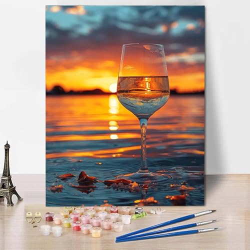 Paint by Numbers Sonnenuntergang Malen Nach Zahlen Weinglas Malen Nach Zahlen Anfänger DIY Handgemalt Ölgemälde Leinwand Kits mit 3 Pinseln und Acrylfarbe für Wanddeko, Geschenk 100 X 135 CM -CW2504PL Paint by Numbers Sonnenuntergang Malen Nach Zahlen Weinglas Malen Nach Zahlen Anfänger DIY Handgemalt Ölgemälde Leinwand Kits mit 3 Pinseln und Acrylfarbe für Wanddeko, Geschenk 100 X 135 CM -CW2504PL von HCWBDWOU