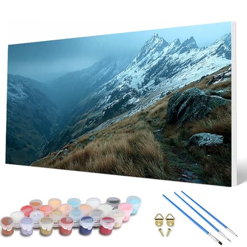 Schneeberg Malen Nach Zahlen Erwachsene, Malen Nach Zahlen Landschaft Paint by Numbers Adult Muster Basteln Erwachsene Anfänger für Deko Wohnzimmer, Geschenke für Frauen 100 x 300 cm -hcw2507NR von HCWBDWOU