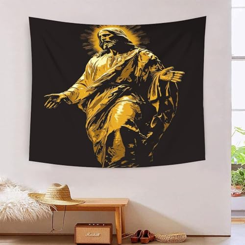 HCXXAOEYP 3D Druck Mythischer Jesus Wandteppiche Poster Ornament Wandbehang Wandteppich Wanddeko Wandbehang Für Schlafzimmer Wohnzimmer Tapisseries 130cmx150cm von HCXXAOEYP