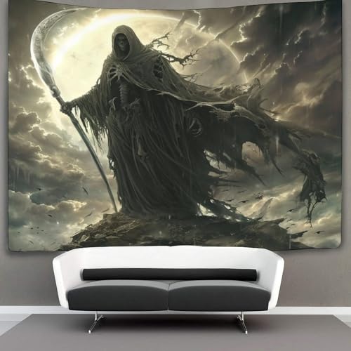 HCXXAOEYP Tod Tapestry Tapestries Schädel-Mythos Wall Towel Decorative Decorations Home Decor Wall Art for Room 150cmx200cm von HCXXAOEYP