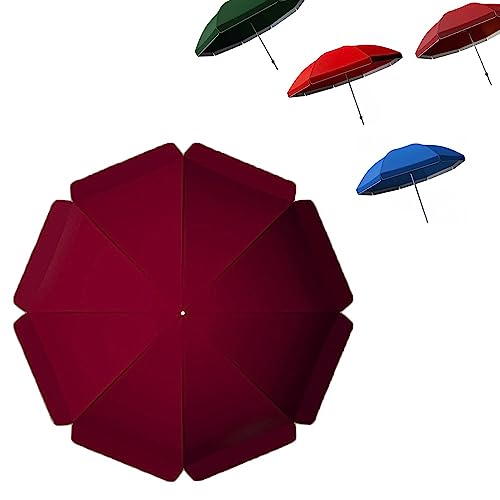 HCZION Rund Baldachin Ersatz-Sonnenschirm-Stoffbezug Strandschirm Ersatzbezug 1.8m 2m 2.2m 2.4m 2.6m 2.8m 3m Terrassenschirm Ersatzdach, 8 Arme (Color : Burgundy, Size : 1.8m(6ft)/8 Ribs) von HCZION