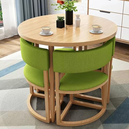 HCZKIUJY Büro Empfang Runder Tisch, Büro Konferenztisch Kleiner Besprechungsraumtisch, 80.0 cm Verhandlungstisch und Stuhl Set, 1 Tisch 4 Stühle Verhandlungstisch, für Lounge von HCZKIUJY