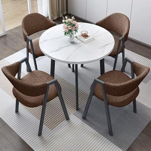 HCZKIUJY Büro Empfang Runder Tisch und Stuhl Set, Kleiner Konferenzraum Verhandlungstisch Sets, Büro Empfang Runder Tisch und Loungesessel Set, 1 Tisch 4 Stühle, für Familienwohnung von HCZKIUJY
