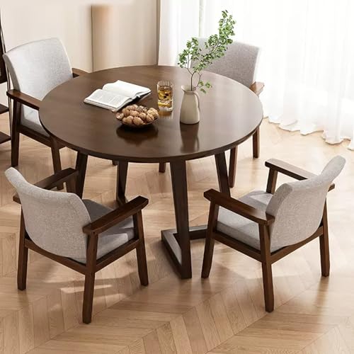 HCZKIUJY Büro-Empfang Runder Tisch und Stuhl Set Stabiler und Starker Kleiner Konferenztisch Verhandlungstisch und Stuhl Set Home Office Schreibtische Konferenzraumtisch Bold Metal Base von HCZKIUJY