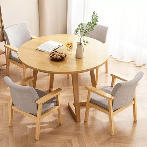 HCZKIUJY Büro-Empfang Runder Tisch und Stuhl Set Stabiler und Starker Kleiner Konferenztisch Verhandlungstisch und Stuhl Set Home Office Schreibtische Konferenzraumtisch Bold Metal Base von HCZKIUJY