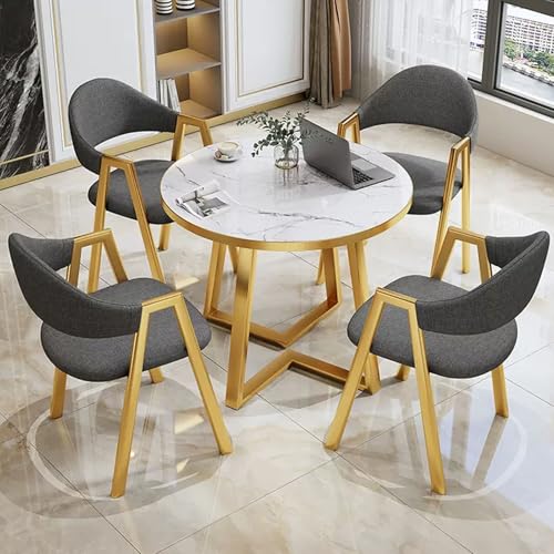 HCZKIUJY Büro Empfangsraum Club Tisch, Kleiner Konferenzraum Verhandlungstisch Sets, Runder Konferenztisch für 4, Küche Frühstück Bar Tisch und Stuhl Set, für Lounge von HCZKIUJY