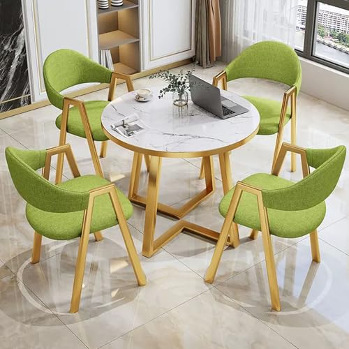 HCZKIUJY Büro Empfangsraum Club Tisch, Kleiner Konferenzraum Verhandlungstisch Sets, Runder Konferenztisch für 4, Küche Frühstück Bar Tisch und Stuhl Set, für Lounge von HCZKIUJY