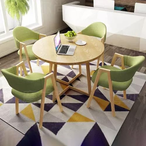 HCZKIUJY Büro Empfangsraum Club Tisch Verhandlungstisch und Stuhl Set Büro Empfang Runder Tisch mit 4 Stühlen Geeignet für Lounge Wohnzimmer 80.0 cm von HCZKIUJY