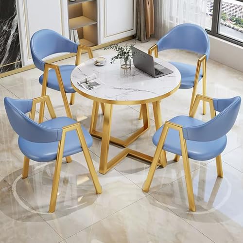 HCZKIUJY Büro Empfangsraum Club Tisch und Stuhl Set, Büro Konferenztisch Business Couchtisch Set mit 4 Stuhl, Empfang Verhandlungstisch, für Küche, Esszimmer von HCZKIUJY