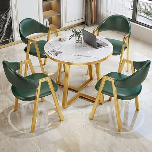 HCZKIUJY Büro Empfangsraum Club Tisch und Stuhl Set, Büro Konferenztisch Business Couchtisch Set mit 4 Stuhl, Empfang Verhandlungstisch, für Küche, Esszimmer von HCZKIUJY