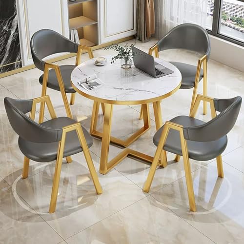 HCZKIUJY Büro Empfangsraum Club Tisch und Stuhl Set, Büro Konferenztisch Business Couchtisch Set mit 4 Stuhl, Empfang Verhandlungstisch, für Küche, Esszimmer von HCZKIUJY