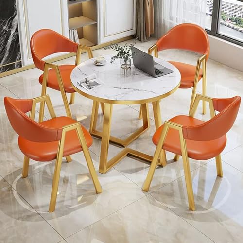 HCZKIUJY Büro Empfangsraum Club Tisch und Stuhl Set, Büro Konferenztisch Business Couchtisch Set mit 4 Stuhl, Empfang Verhandlungstisch, für Küche, Esszimmer von HCZKIUJY