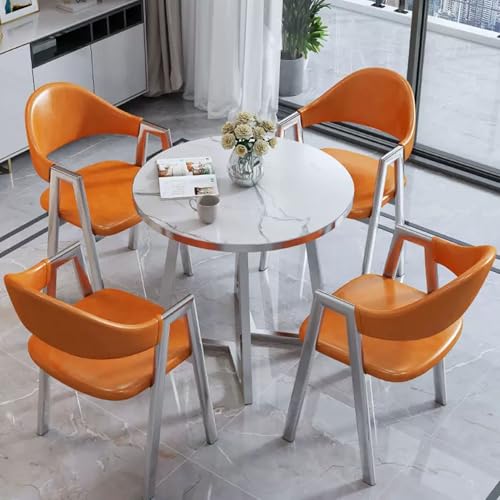 HCZKIUJY Büro Empfangsraum Club Tisch und Stuhl Set, Bürotisch und Stuhl Set, Konferenz Empfangsraum Couchtisch mit 4 Hochlehner PU Leder Stühle, für Zuhause Küche Büro von HCZKIUJY