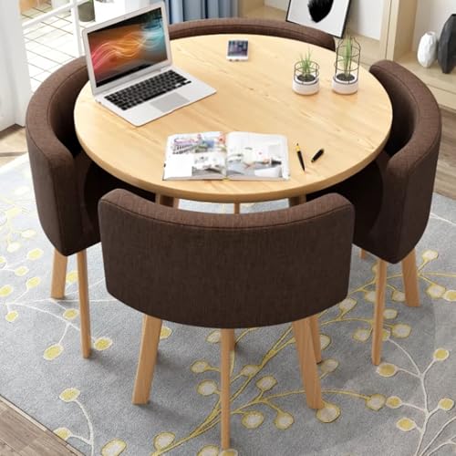HCZKIUJY Büro Empfangsraum Club Tisch und Stuhl Set, Verhandlungstisch und Stuhl Set, 5-teiliges kleiner Konferenzraum Verhandlungstisch Sets, für Familienwohnung, 80.0 cm von HCZKIUJY