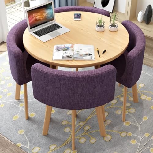 HCZKIUJY Büro Empfangsraum Club Tisch und Stuhl Set, Verhandlungstisch und Stuhl Set, 5-teiliges kleiner Konferenzraum Verhandlungstisch Sets, für Familienwohnung, 80.0 cm von HCZKIUJY