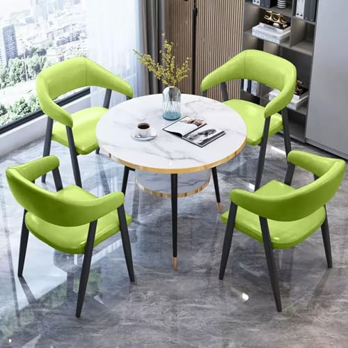 HCZKIUJY Büro Empfangsraum Club Tisch und Stuhl Set, Verhandlungstisch und Stuhl Set, Runder Konferenztisch für 4, 1 Tisch 4 Stühle für Hotel Lobby Coffee Shop von HCZKIUJY