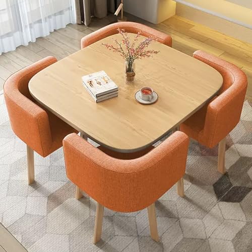 HCZKIUJY Büro Empfangsraum Clubtisch Konferenz Empfangsraum Couchtisch mit 4 Stuhl, Verhandlungstisch und Stuhl Set, Business Tisch und Stuhl Kombination, für Familienwohnung von HCZKIUJY