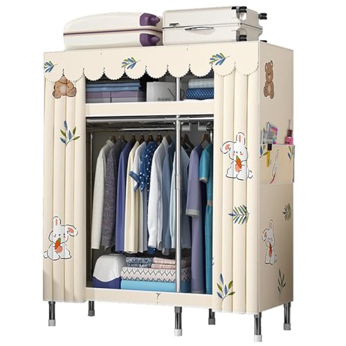 HCZKIUJY Canvas Wardrobe,Cloth Wardrobe Closet for Hanging Clothes,123x45x170cm,With Hanging Rails Compartments Fabric Wardrobes for Bedroom,Teal HCZKIUJY Canvas Wardrobe,Cloth Wardrobe Closet for Hanging Clothes,123x45x170cm,With Hanging Rails Compartments Fabric Wardrobes for Bedroom,Teal von HCZKIUJY