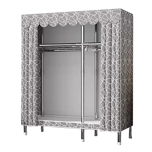 HCZKIUJY Canvas Wardrobe Portable Wardrobe,Foldable Clothes Closet Simple wardrobe steel pipe thick wardrobeWith Hanging Rail,Fabric Wardrobe for Bedroom,Living Room von HCZKIUJY