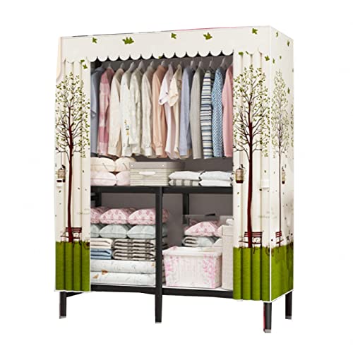 HCZKIUJY Kleiderschrank, Segeltuch-Kleiderschrank, faltbarer Schrank mit Kleiderstange, Regale, Stoffgarderobe für Schlafzimmer, Wohnzimmer, B-80 x 45 x 167 cm von HCZKIUJY