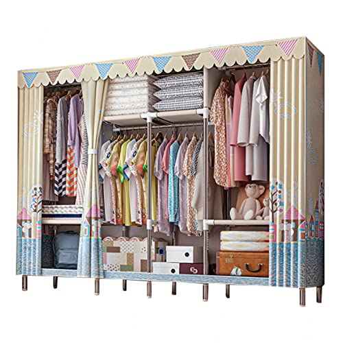 HCZKIUJY Kleiderschrank, tragbare Leinen-Schränke, Regale, Stoff-Kleiderschrank, Aufbewahrungs-Organizer für Schlafzimmer, Stoffschränke, C-86 x 45 x 172 cm von HCZKIUJY