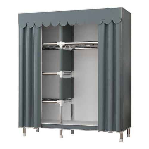 HCZKIUJY Kleiderschrank, tragbarer Kleiderschrank, Metallgarderobe, freistehender Kleiderschrank mit Oxford-Stoffbezug, 108 x 45 x 170 cm, Kleiderschrank von HCZKIUJY