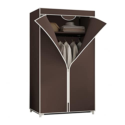 HCZKIUJY Kleiderschrank aus Segeltuch, tragbare Kleiderregale mit Kleiderstange, Regalen, Stoffbezug, Kleiderschrank-Organizer, Rot, 150 x 55 x 45 cm von HCZKIUJY